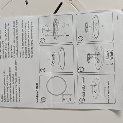 Actual unit: two OFFIY LED ceiling lights lit