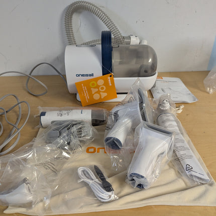 Actual unit: oneisall LM2 grooming vacuum with clipper, combs and tools