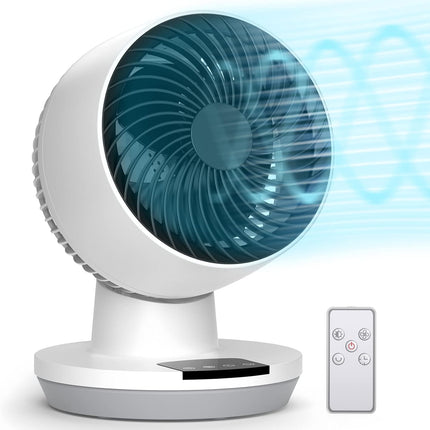 Air Circulator Fan with Remote, Small Oscillating Table Fan with 8-Hour Timer, 9
