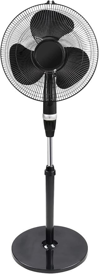 Mi hogar 16 Inch Oscillating Pedestal Fan, Dual Blade Standing Fan with 3 Speeds, Adjustable Height & Tilt, Black Floor Fan