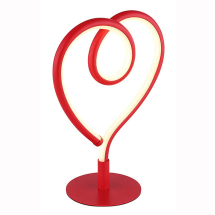 Table lamp, heart shape, red, LED, H 23.5 cm