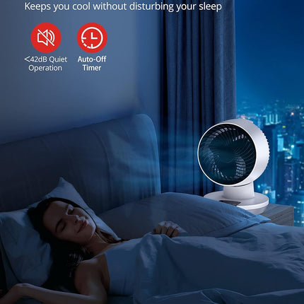 Air Circulator Fan with Remote, Small Oscillating Table Fan with 8-Hour Timer, 9