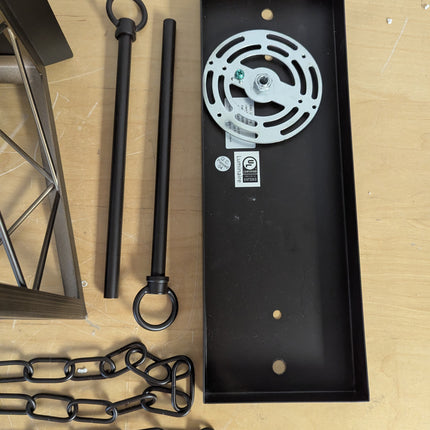 Actual unit: Q&S chandelier canopy, rods and chains