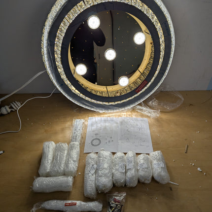 Actual unit: REDSTAR 24 inch crystal flush mount light