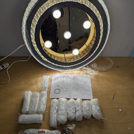 Actual unit: REDSTAR 24 inch crystal flush mount light