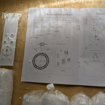 Actual unit: REDSTAR 24 inch crystal flush mount light