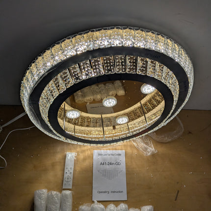 Actual unit: REDSTAR 24 inch crystal flush mount light