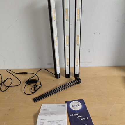 Actual unit: SANSI grow light sections, tripod and manual