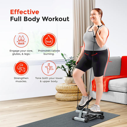 Sunny Health & Fitness mini stair stepper with resistance bands