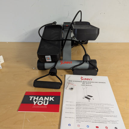 Actual unit: Sunny mini stair stepper NO. 012-S with bands and manual