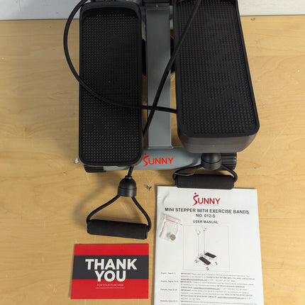 Actual unit: Sunny mini stair stepper NO. 012-S with bands and manual