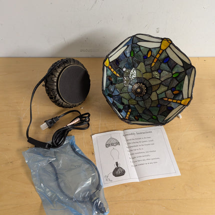 Actual unit: Tiffany lamp base, shade and instructions