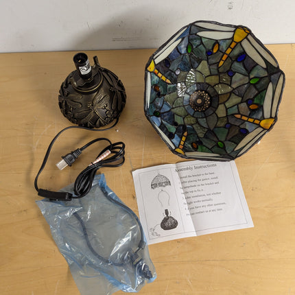 Actual unit: Tiffany lamp base, shade and instructions