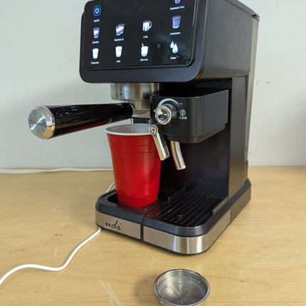 Actual unit: UDI espresso machine with portafilter (no milk tank)