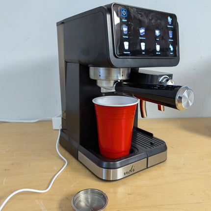 Actual unit: UDI espresso machine with portafilter (no milk tank)