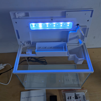 Actual unit: Vehipa 2.4 gallon aquarium kit with accessories