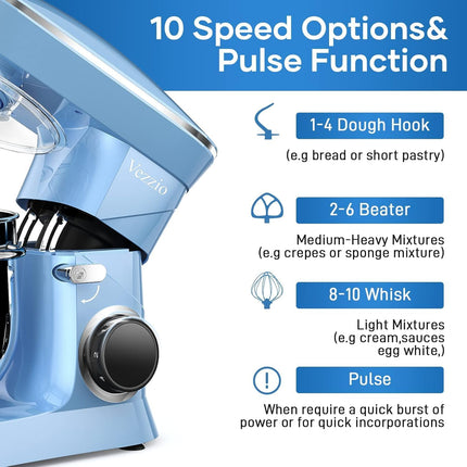 Vezzio stand mixer 10 speeds and pulse guide — product image