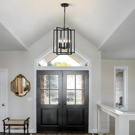 Webfkh black modern farmhouse 5-light chandelier