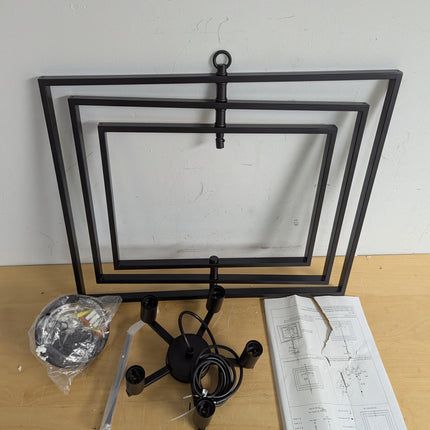 Actual unit: Webfkh chandelier frame, sockets, chain and instructions