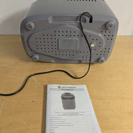 Actual unit: West Bend 47413 Hi-Rise bread maker
