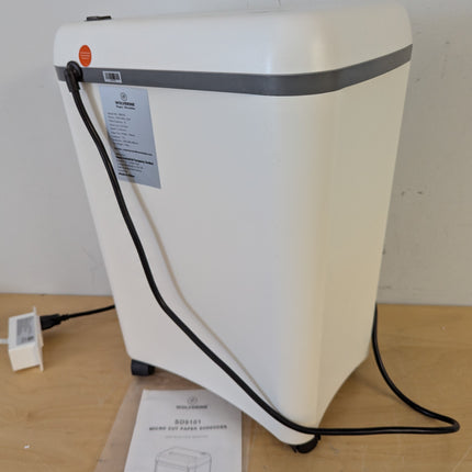 Actual unit: WOLVERINE SD9101 micro cut paper shredder