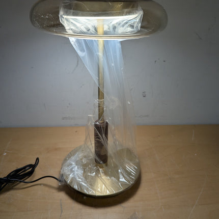 Actual unit: WTHTNROM lamp lit, protective film still on the shade
