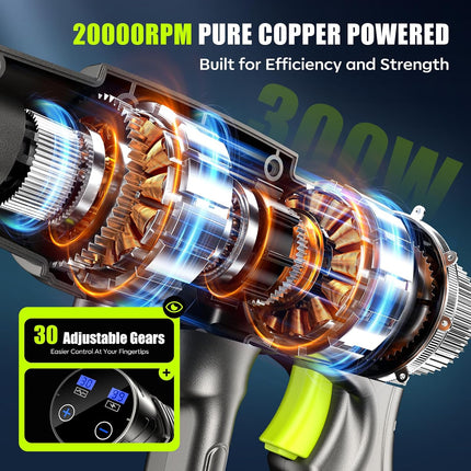 YKYI cordless pressure washer, 21V battery, 1200 PSI max — product image